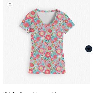 Floral V-Neck Women's Top